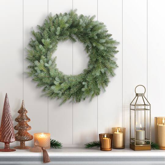 24" Blue & Green Linden Fir Artificial Christmas Wreath